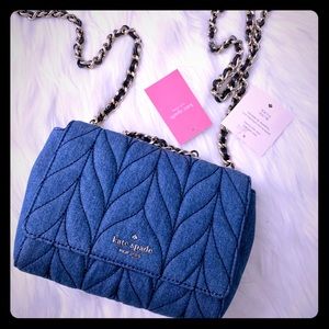 Late spade denim quilted mini emelyn